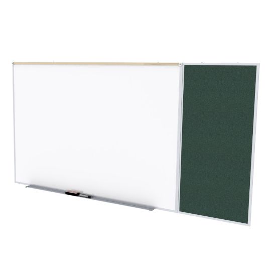 Picture of Ghent Combination Magnetic Dry-Erase Board, Porcelain, 48-1/2in x 96-5/8in, White, Silver Aluminum Frame