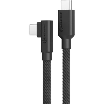 Picture of ALOGIC Elements Pro Right Angle USB-C to USB-C Cable - Male to Male - 2m - USB 2.0 - 5A - 480Mbps - 6.56 ft USB-C Data Transfer Cable - First End: USB 2.0 Type C - Male - Second End: USB 2.0 Type C - Male - 480 Mbit/s