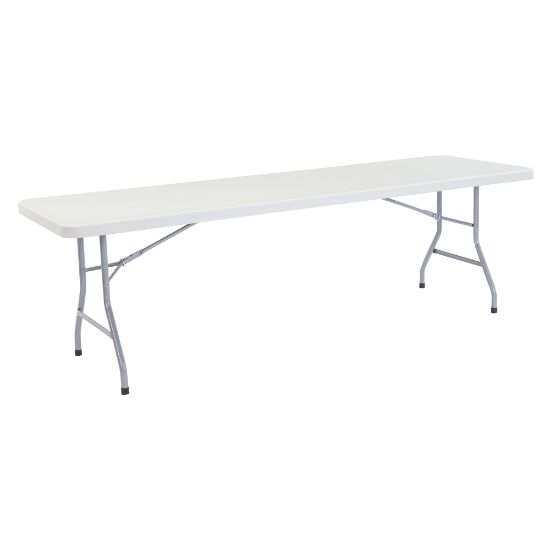 Picture of National Public Seating Blow-Molded Folding Table, Rectangular, 96inW x 30inD, Light Gray/Gray