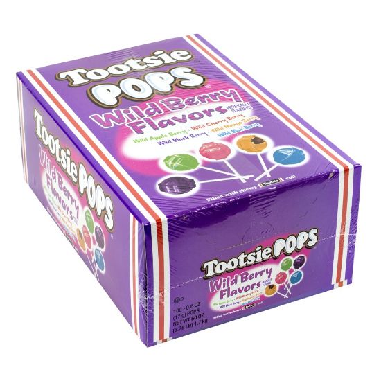 Picture of Tootsie Pops Wild Berry Lollipops, 100 Pieces