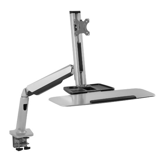 Picture of Mount-It! MI-7903 36inW Sit-Stand Workstation For Single Monitor And Keyboard, Silver