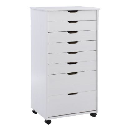 Picture of Linon Casimer 8-Drawer Rolling Home Office Storage Cart, White