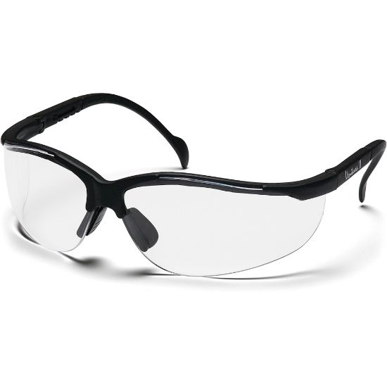 Picture of ProGuard 830 Series Style Line Safety Eyewear - Ultraviolet Protection - Polycarbonate - Clear, Black - Comfortable, Lightweight, Adjustable Temple, Comfortable - 1 Each