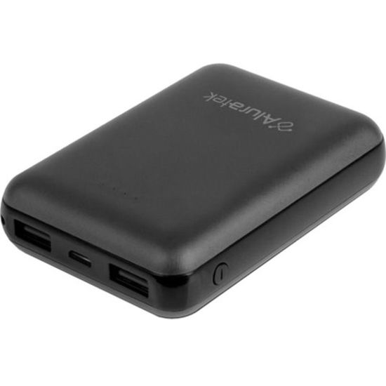 Picture of Aluratek 10,000 mAh Portable Battery Charger - For Tablet PC, Gaming Device, Smartphone, MP3 Player, Bluetooth Speaker, Bluetooth Headset, e-book Reader - Lithium Ion (Li-Ion) - 10000 mAh - 2 A - 5 V DC Output - 5 V DC Input - 2 x USB