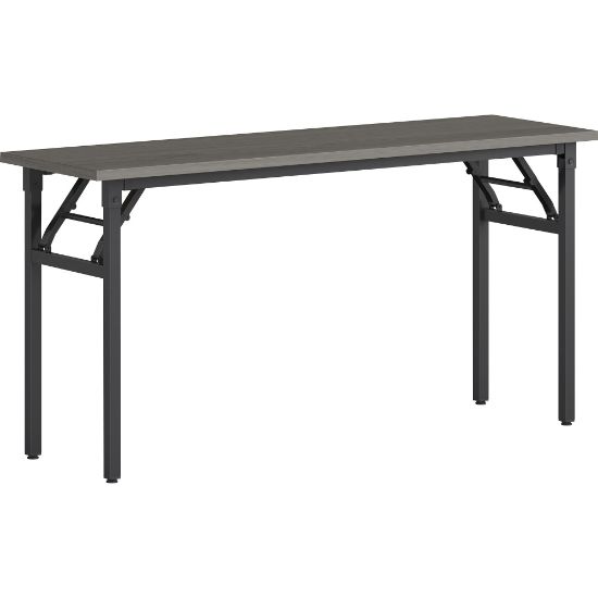 Picture of Lorell Folding Melamine Training Table, 30inH x 60inW x 18inD, Black/Gray