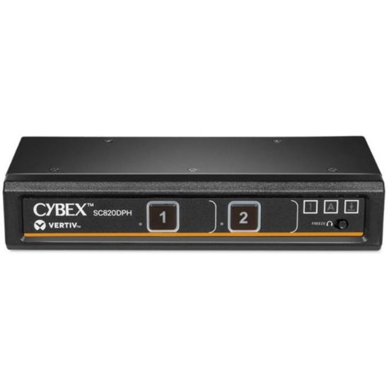 Picture of VERTIV Cybex SC820DPH-400 KVM SwitchboxVertiv Cybex SC800 Secure KVM | Single Head | 2 Port Universal DisplayPort | NIAP version 4.0 Certified (SC820DPH-400) - Secure Desktop KVM Switches