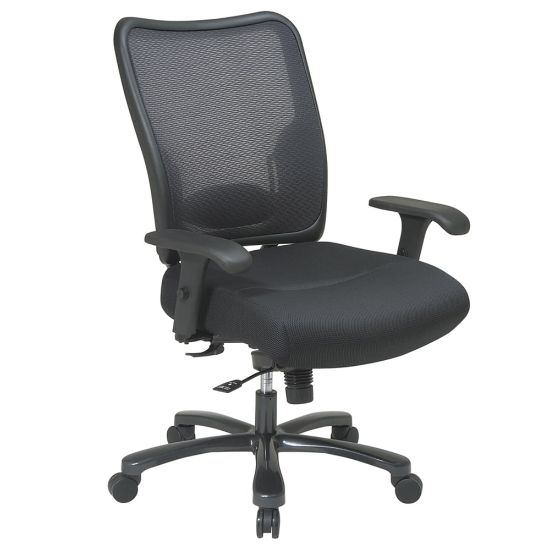 Picture of Office Star Big And Tall Fabric/Air Grid Mesh Back High-Back Chair, Black