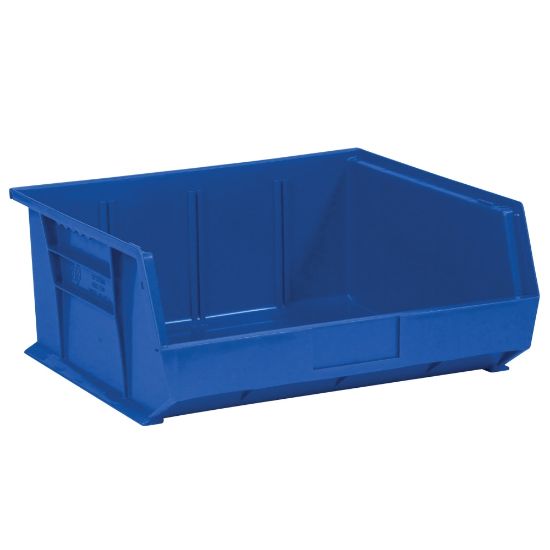 Picture of Partners Brand Plastic Stack & Hang Bin Boxes, Medium Size, 14 3/4in x 16 1/2in x 7in, Blue, Pack Of 6