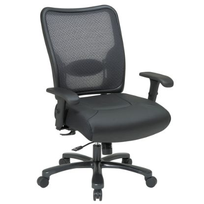 Picture of Office Star Big & Tall Bonded Leather/Air Grid Mesh Back High-Back Chair, Black