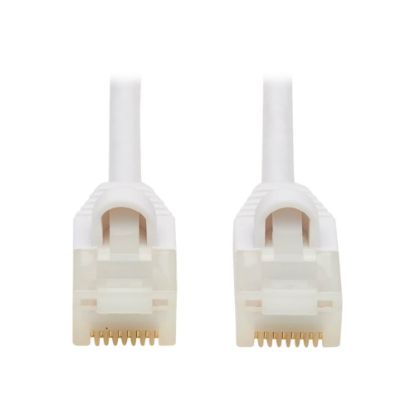 Picture of Tripp Lite Safe-IT Cat6a Ethernet Cable Antibacterial Snagless Slim M/M 2ft  - 10 Gbit/s - Gold Plated Contact - 28 AWG - White