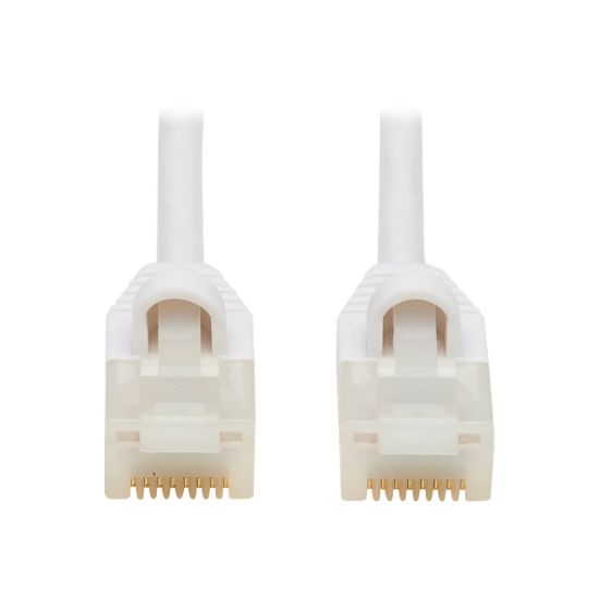 Picture of Tripp Lite Safe-IT Cat6a Ethernet Cable Antibacterial Snagless Slim M/M 2ft  - 10 Gbit/s - Gold Plated Contact - 28 AWG - White