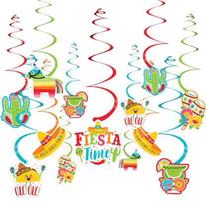 Picture of Amscan Cinco de Mayo Fiesta Swirls Decorating Kit, Set Of 30 Pieces