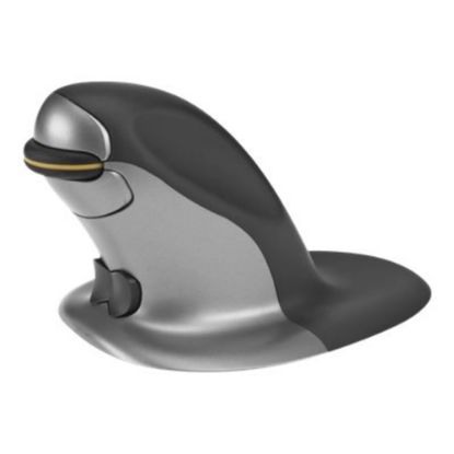 Picture of Posturite Penguin Ambidextrous Vertical Laser Mouse, Silver/Black