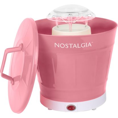 Picture of Nostalgia Hot Air Popcorn Maker And Bucket, 10-1/8inH x 9-15/16inW x 9-15/16inD, Coral