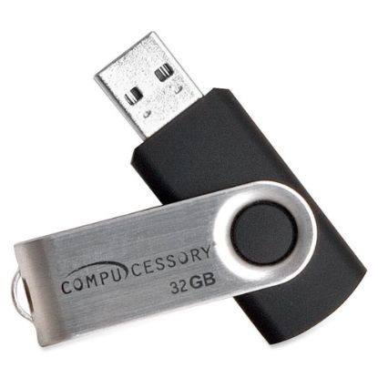 Picture of Compucessory Memory Stick-compliant Flash Drive - 32 GB - USB 2.0 - 12 MB/s Read Speed - 480 MB/s Write Speed - Silver - 1 Year Warranty