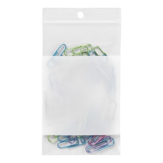 Picture of Office Depot Brand Reclosable Bags With Write-On Panel, 3in x 5in, Box Of 100