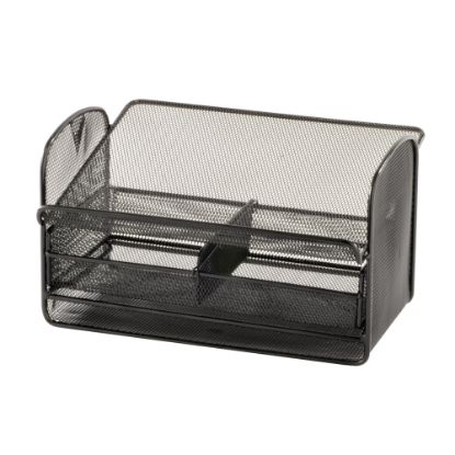 Picture of Safco Onyx Mesh Telephone Stand With Drawer, 7inH x 11 3/4inW x 9 1/4inD, Black