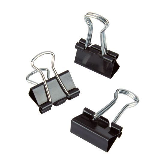 Picture of Office Depot Brand Binder Clips, Mini, 9/16in Wide, 1/4in Capacity, Black, Pack Of 60