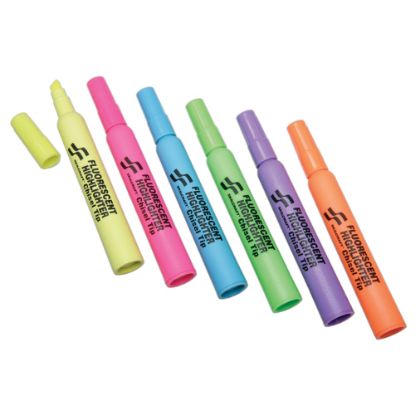 Picture of SKILCRAFT Thick-N-Thin Jumbo Fluorescent Highlighters, Assorted Colors, Box Of 6 (AbilityOne 7520-01-383-7943)