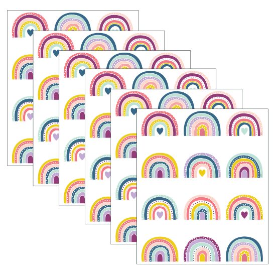 Picture of Teacher Created Resources Mini Accents, Oh Happy Day Rainbows, 36 Pieces Per Pack, Set Of 6 Packs