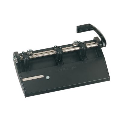 Picture of SKILCRAFT Heavy-Duty 3-Hole Punch, 9/32in Holes, Black (AbilityOne 7520-01-431-6240)