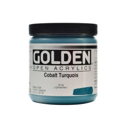 Picture of Golden OPEN Acrylic Paint, 8 Oz Jar, Cobalt Turquoise