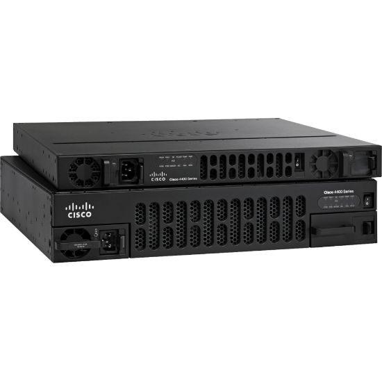 Picture of Cisco 4221 Router - T-carrier/E-carrier - 2 Ports - 2 RJ-45 Port(s) - Management Port - 3.0 - 4 GB - Gigabit Ethernet - 1U - Rack-mountable