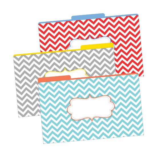 Picture of Barker Creek Tab File Folders, 8 1/2in x 14in, Legal Size, Chevron Beautiful, Pack Of 9