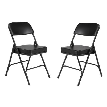 Picture of National Public Seating Vinyl-Upholstered Folding Chairs, Black, Set Of 2 Chairs