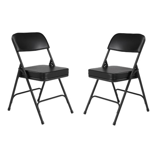 Picture of National Public Seating Vinyl-Upholstered Folding Chairs, Black, Set Of 2 Chairs