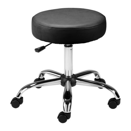 Picture of Lorell Pneumatic-Height Stool, Backless, Black