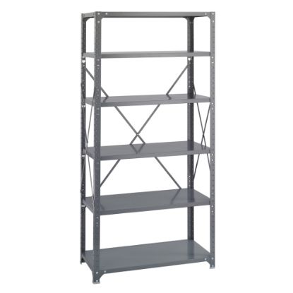 Picture of Safco Commercial Steel Shelf Pack, 75inH x 36inW x 18inD, 6 Shelves, Gray