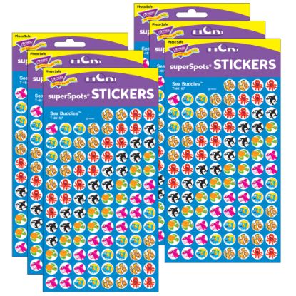 Picture of Trend SuperSpots Stickers, Sea Buddies, 800 Stickers Per Pack, Set Of 6 Packs