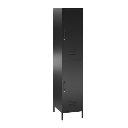 Picture of Ameriwood Home Systembuild Evolution Mission District 2-Door Metal Locker Storage Cabinet, 72-7/8inH x 15inW x 15-3/4inD, Black