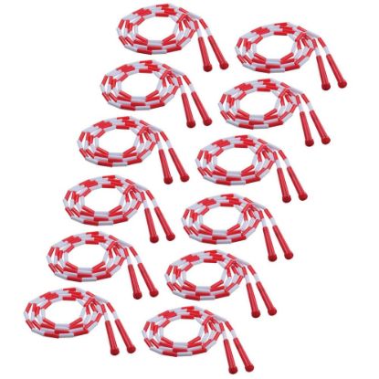 Picture of Champion Sports Plastic Segmented Jump Ropes, 7ft, Red/White, Pack Of 12 Jump Ropes