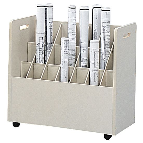 Picture of Safco Mobile Roll File, 21 Compartments, 3 3/4in Tubes