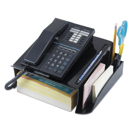 Picture of Universal Telephone Stand And Message Center, 5 1/4inH x 12 1/4inW x 10 1/2inD, Black