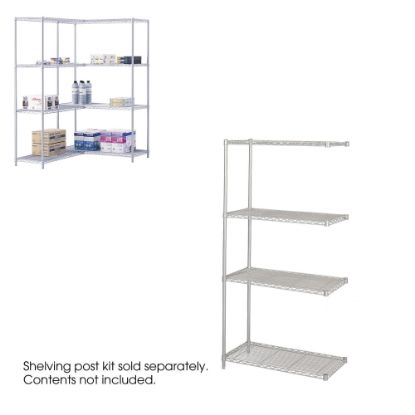 Picture of Safco Industrial Wire Shelving Add-On Unit, 36inW x 18inD, Gray