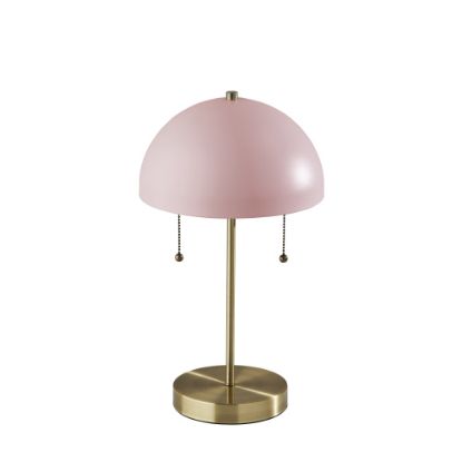 Picture of Adesso Bowie Table Lamp, 18inH, Antique Brass Base/Pink Shade