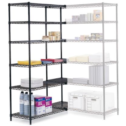 Picture of Safco Industrial Wire Shelving Starter Unit, 48inW x 18inD, Black