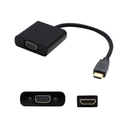 Picture of AddOn 5-Pack of 8in HDMI Male to VGA Female Black Active Adapter Cables - 100% compatible and guaranteed to work