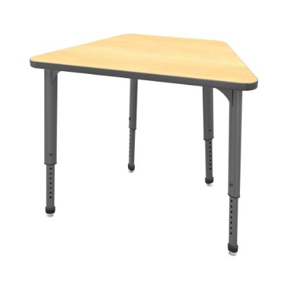 Picture of Marco Group Apex Series Adjustable Trapezoid 36inW Student Desk, Fusion Maple/Gray