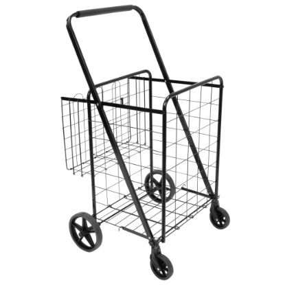 Picture of Mount-It! MI-907 Rolling Utility Shopping Cart, 22inH x 18inW x 16inD, Black