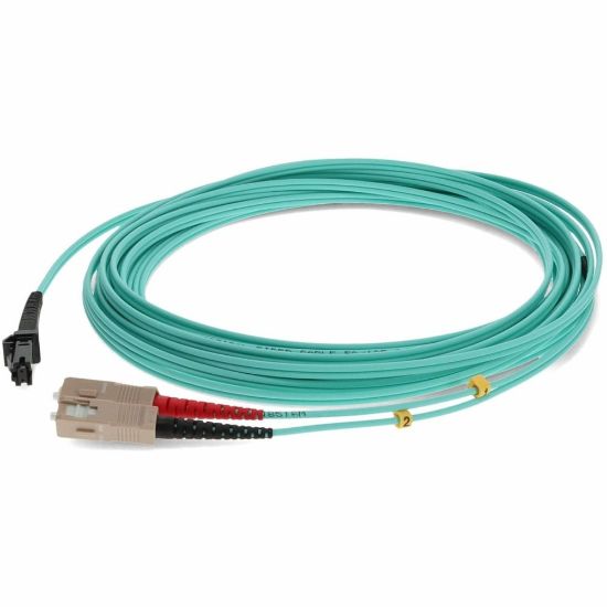 Picture of AddOn 1m MT-RJ to SC OM3 Aqua Patch Cable - Patch cable - MT-RJ/UPC multi-mode (M) to SC/UPC multi-mode (M) - 1 m - fiber optic - 50 / 125 micron - OM3 - halogen-free, molded, plenum - aqua