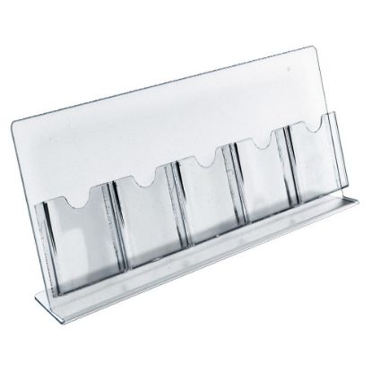 Picture of Azar Displays Slant-Back Brochure Holders, 5 Pocket, 8 1/2inH x 22inW x 4inD, Clear, Pack Of 2 Holders