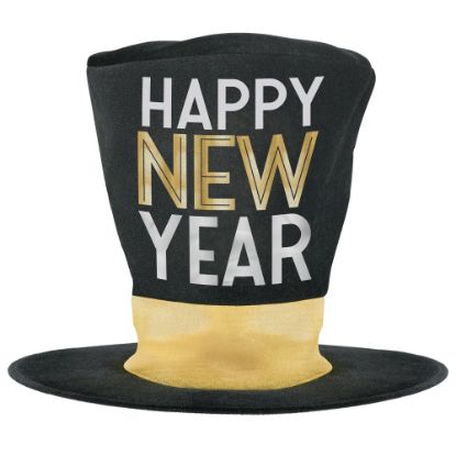 Picture of Amscan 3902557 Happy New Year Oversized Top Hat, Multicolor