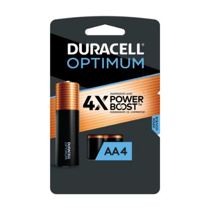 Picture of Duracell Optimum AA Alkaline Batteries, Pack Of 4