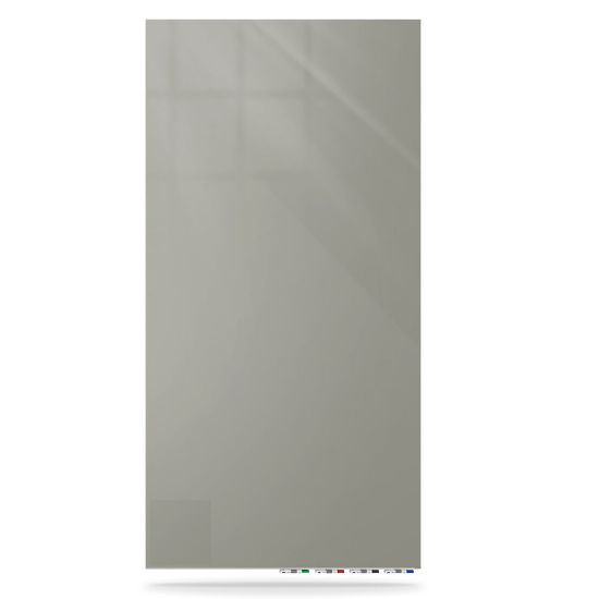 Picture of Ghent Aria Low-Profile Magnetic Glass Whiteboard, 60in x 36in, Gray