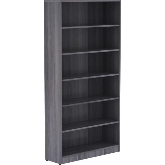 Picture of Lorell 72inH 6-Shelf Bookcase, Weathered Charcoal