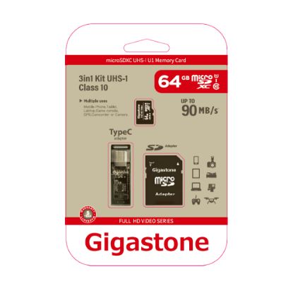 Picture of Dane-Elec Gigastone Full HD Class10 U1 Video MicroSDXC Card, 64GB